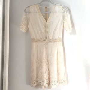 lace romper mini dress